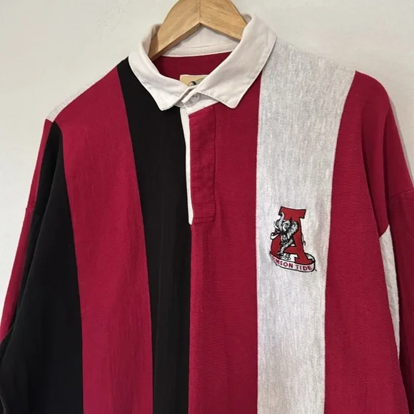 Vintage Alabama Crimson Tide Long Sleeve Polo Rugby Shirt / XL / 90s - Picture 3 of 10